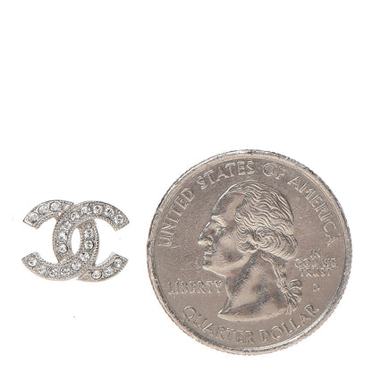 Chanel Crystal Mini CC Earrings Silver 2 of 5