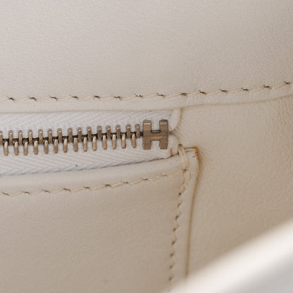 Hermes Swift Toile Birkin 35 Blanc Vert Miliatire 11 of 27