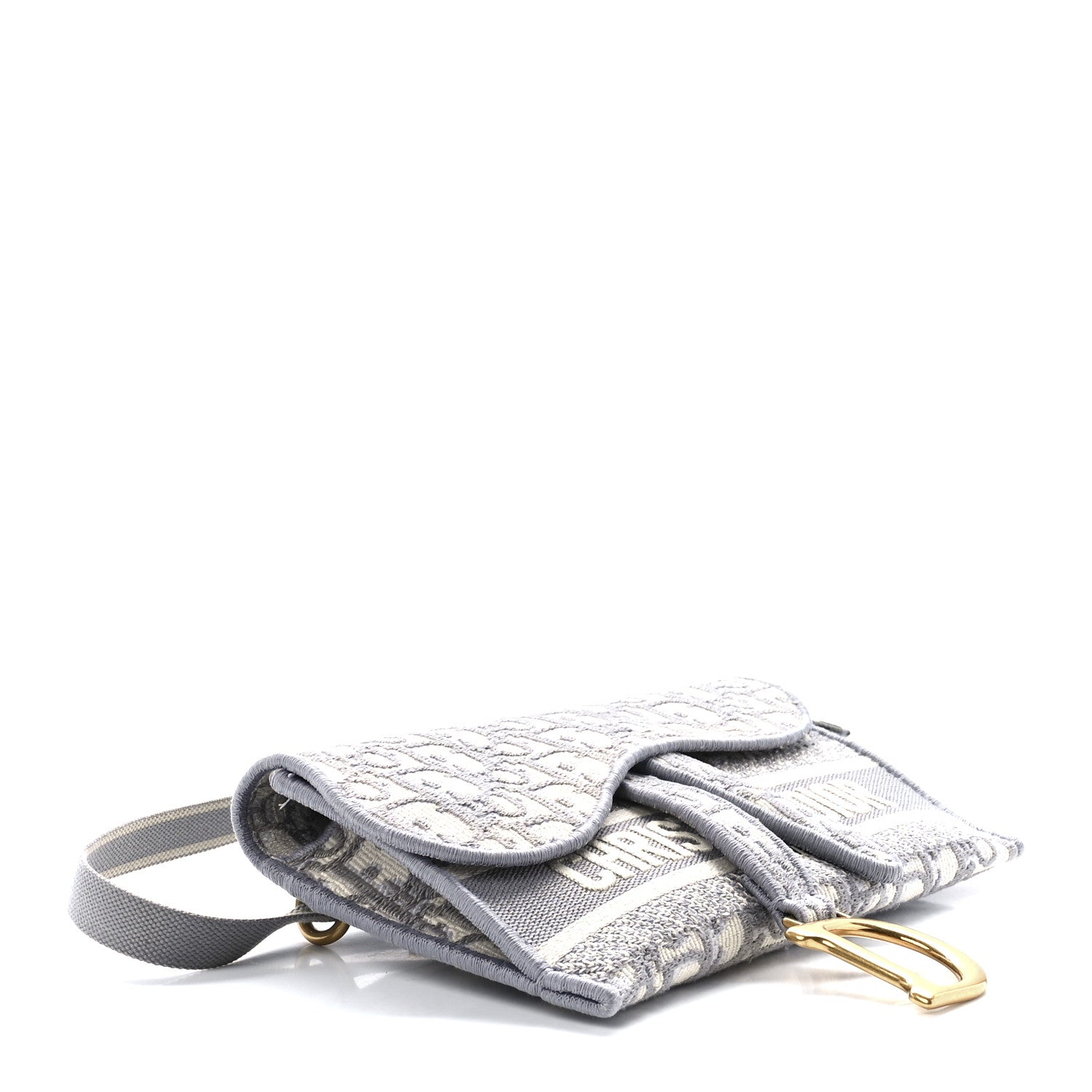 Christian Dior Oblique Slim Saddle Pouch Grey 4 of 11