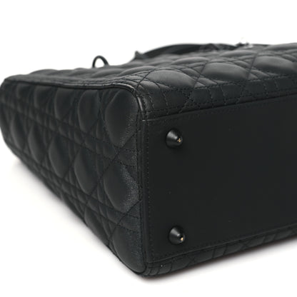 Christian Dior Ultra Matte Calfskin Cannage Large Lady Dior Black 9 of 10