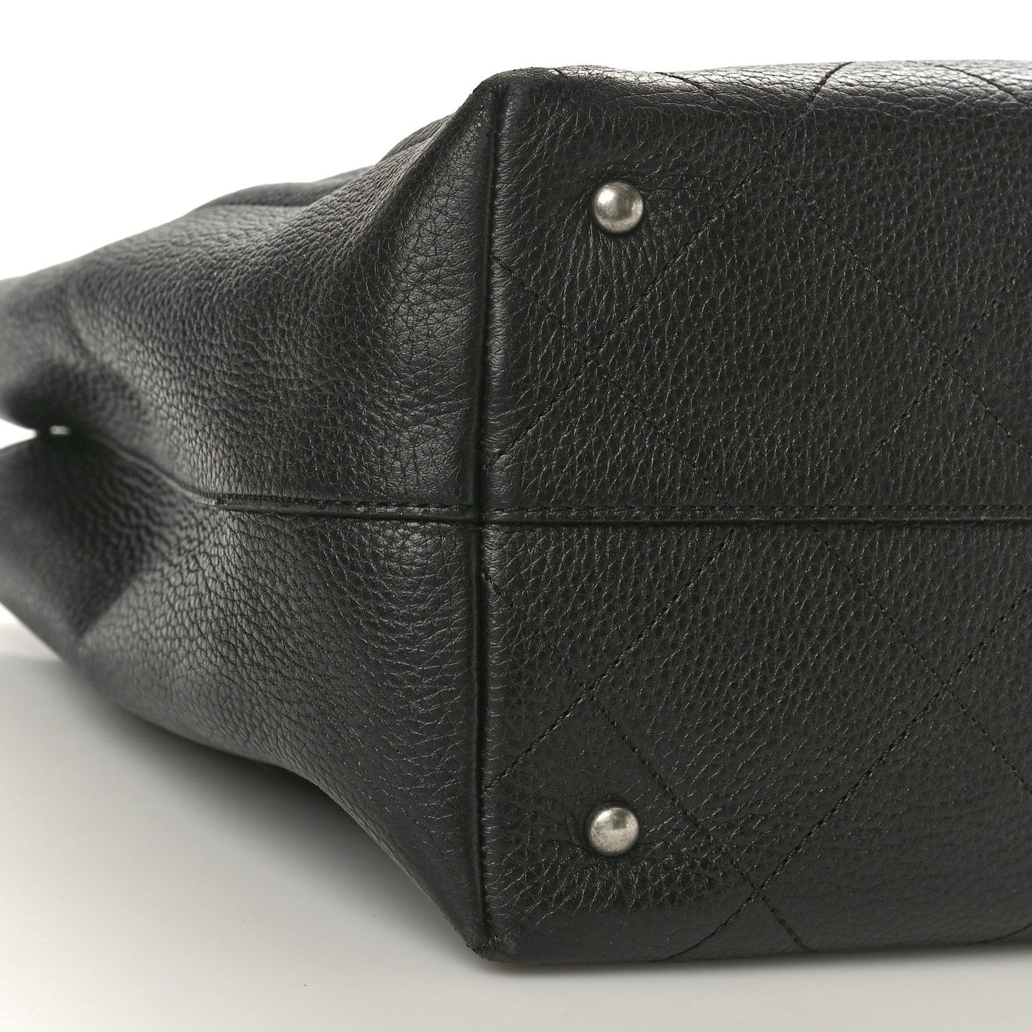 Deerskin Stitched Medium CC Shopping Tote Black