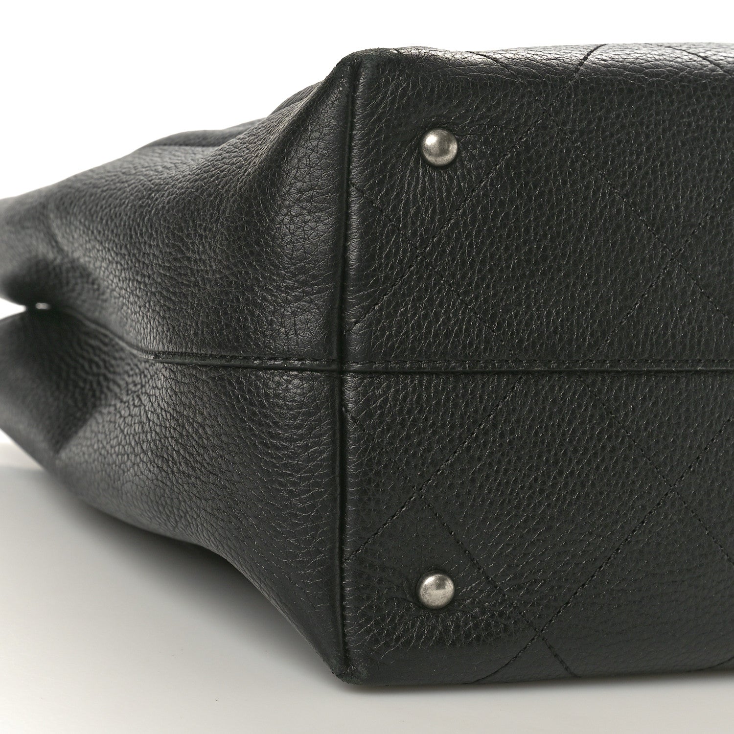 Chanel Deerskin Stitched Medium CC Shopping Tote Black 9 of 15