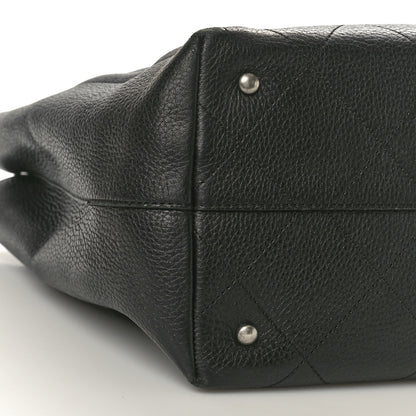Chanel Deerskin Stitched Medium CC Shopping Tote Black 9 of 15