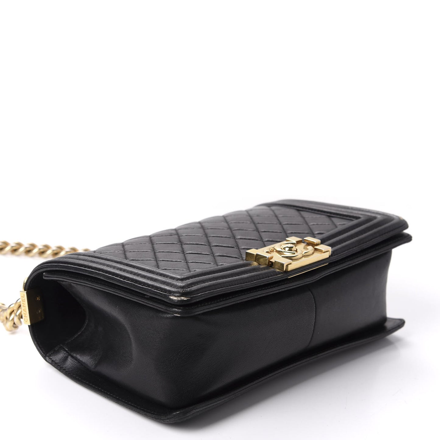 Lambskin Quilted Medium Boy Flap Black