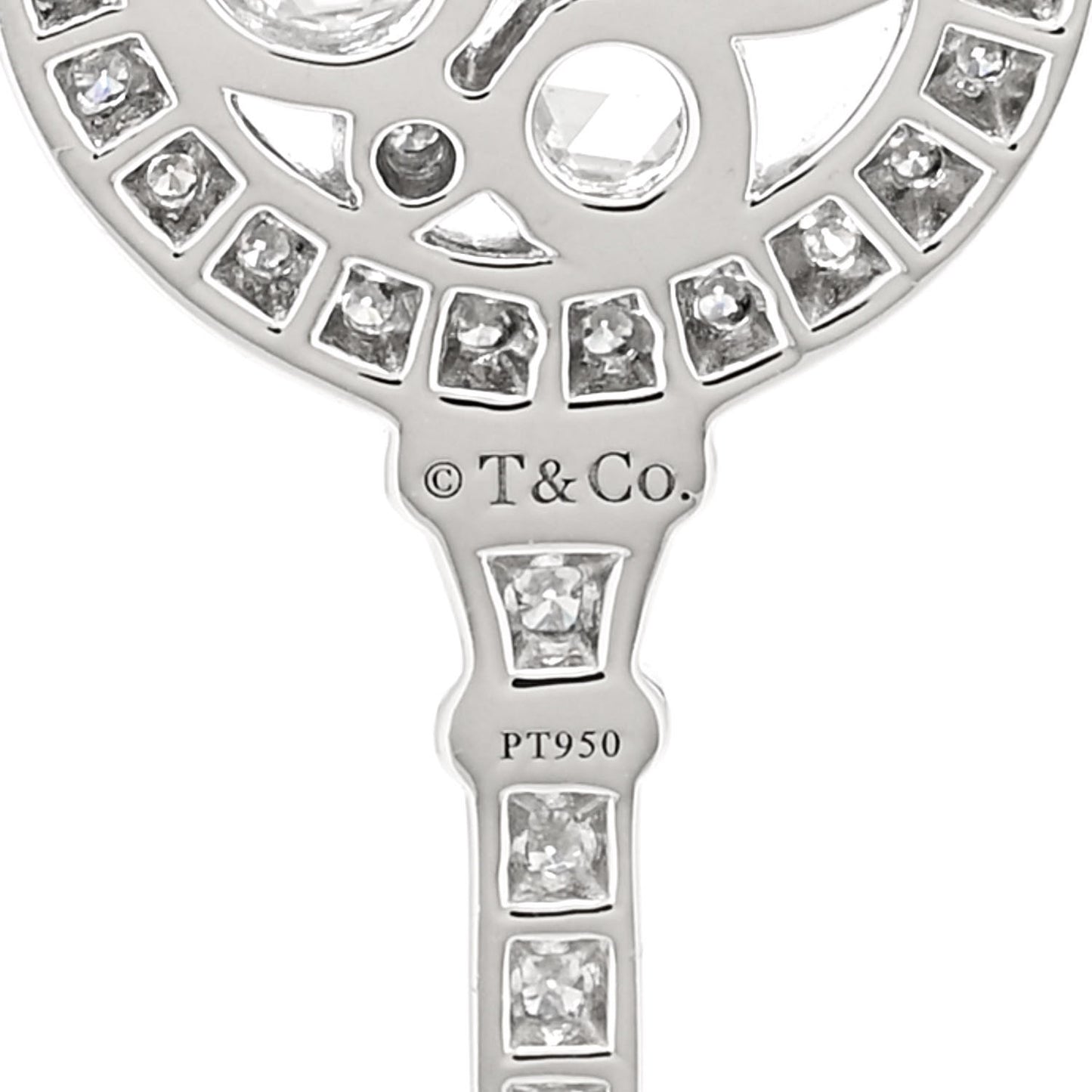 Platinum Diamond Cobblestone Key Pendant