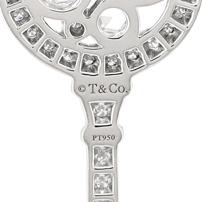 Tiffany Platinum Diamond Cobblestone Key Pendant 4 of 5