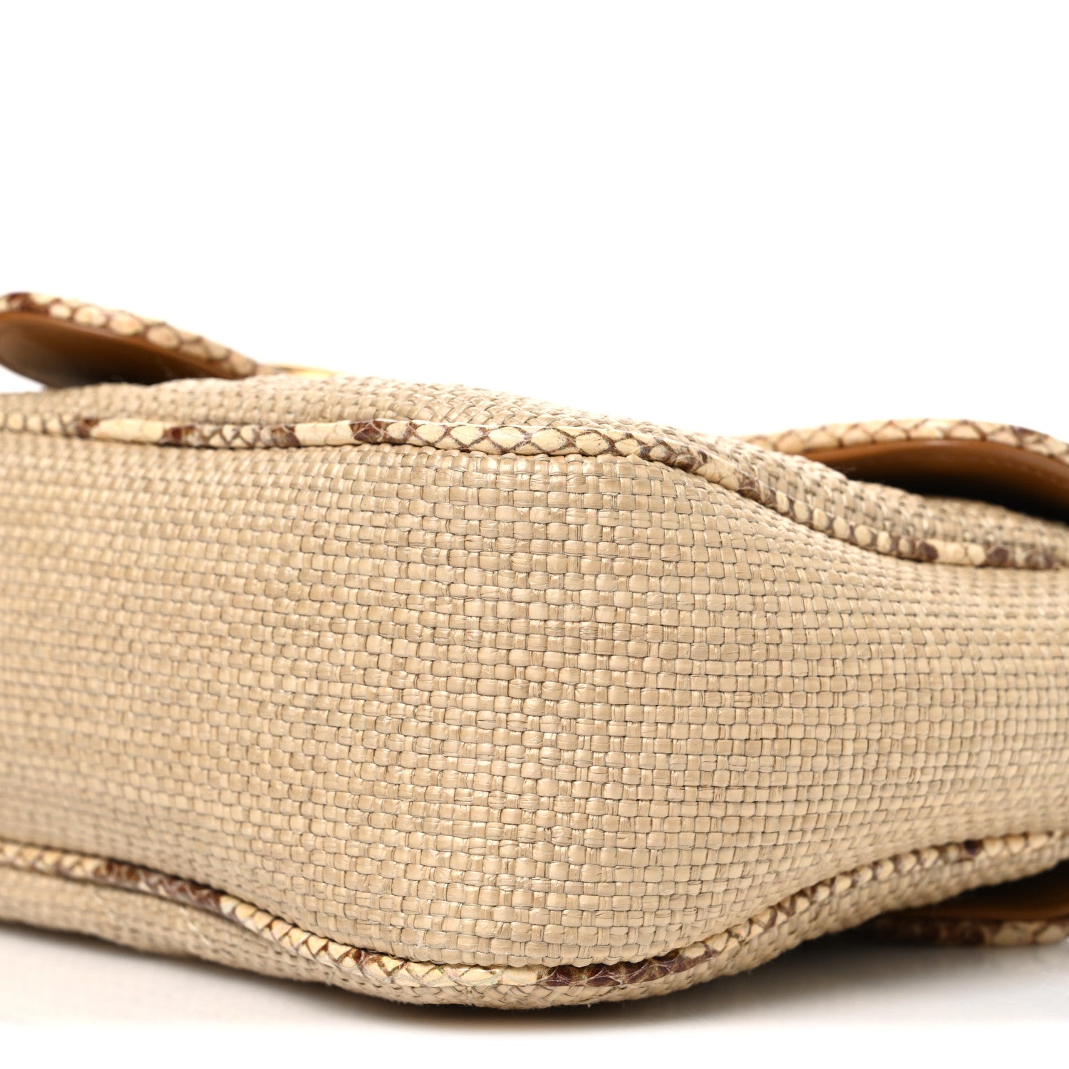 Gucci Raffia Elaphe Matelasse Small GG Marmont Shoulder Bag Natural Cream Brown 10 of 10