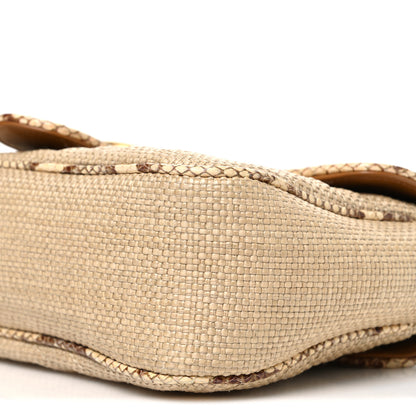 Gucci Raffia Elaphe Matelasse Small GG Marmont Shoulder Bag Natural Cream Brown 10 of 10