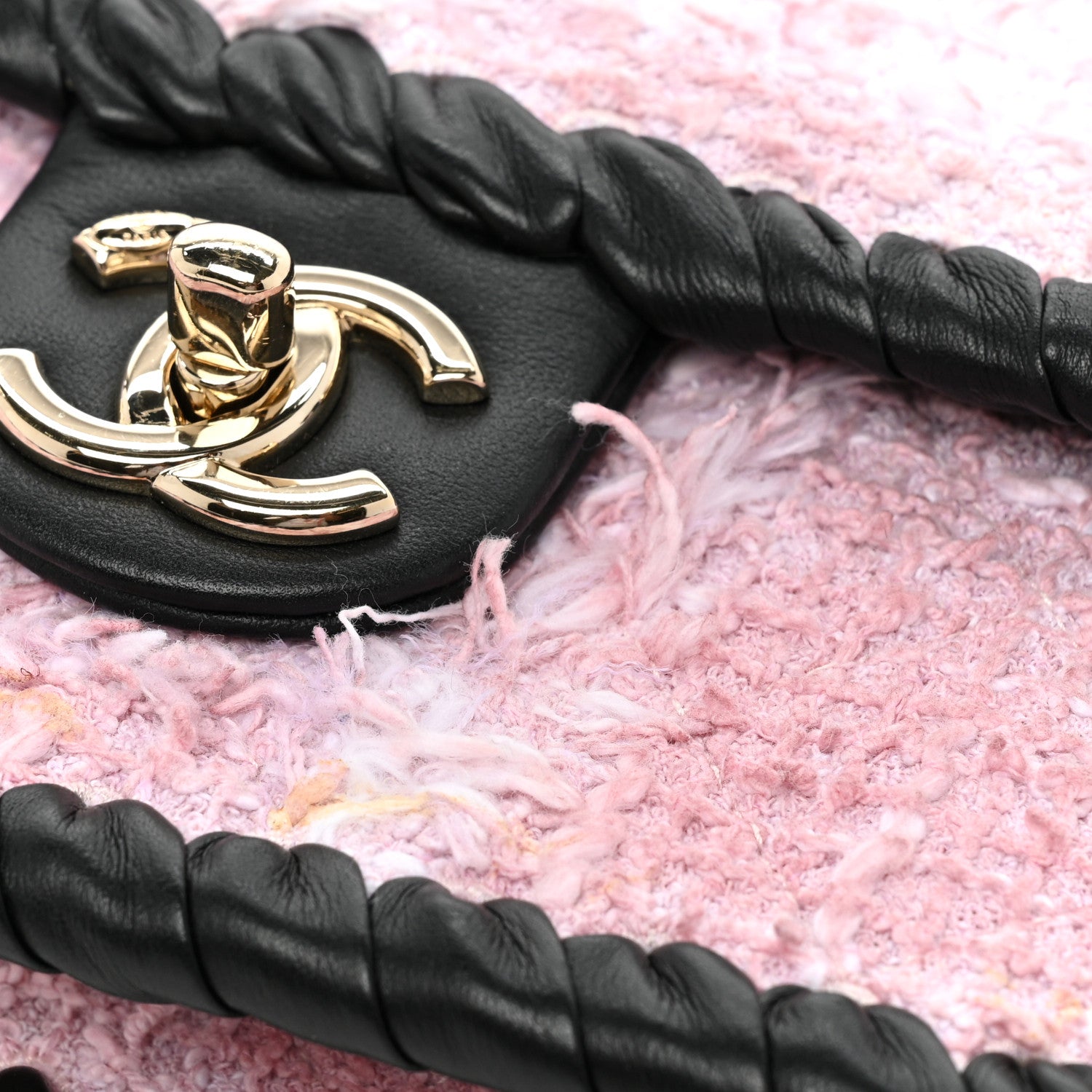Chanel Tweed Braided Calfskin Mini My Own Frame Flap Pink Black 11 of 13