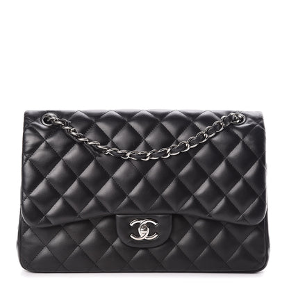 Chanel Lambskin Quilted Jumbo Double Flap Black 1 of 11
