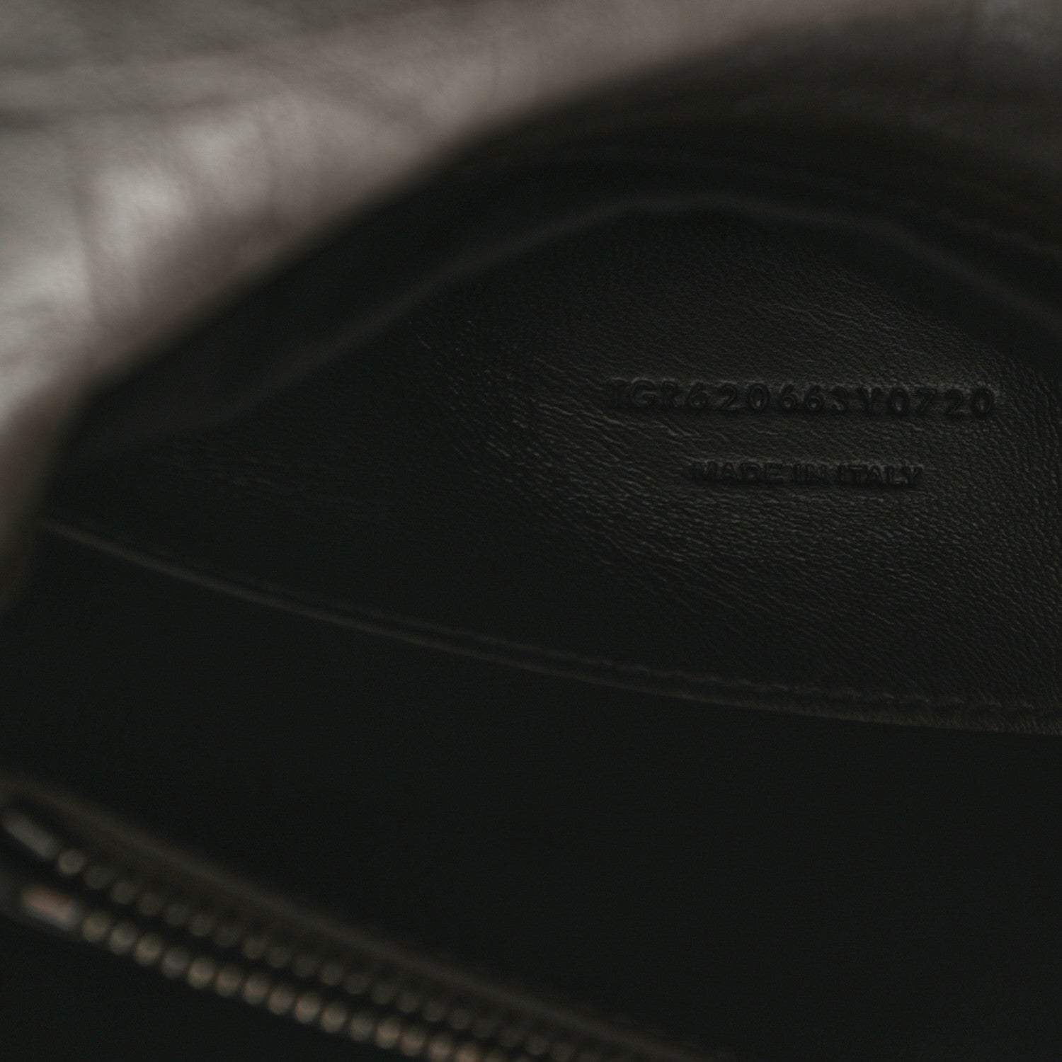 Saint Laurent Calfskin Crocodile Embossed Medium West Hollywood Monogram Fold-Over Grey 7 of 10