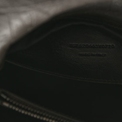 Saint Laurent Calfskin Crocodile Embossed Medium West Hollywood Monogram Fold-Over Grey 7 of 10