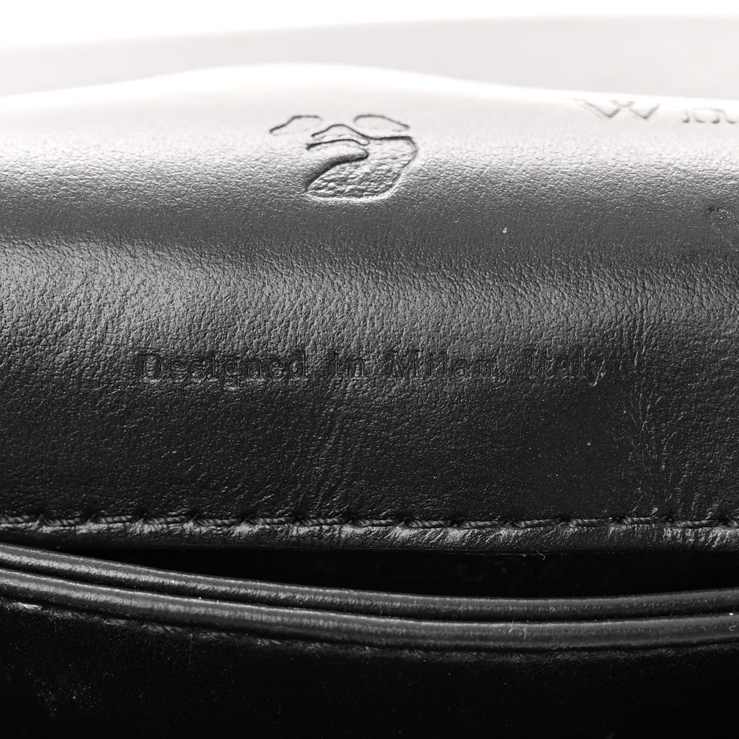 Calfskin Diag Small Binder Clip Crossbody Black