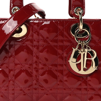 Christian Dior Patent Cannage Small Lady Dior Cherry Red 7 of 9