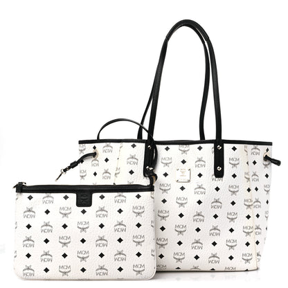 MCM Visetos Medium Project Reversible Shopper Tote White 1 of 17