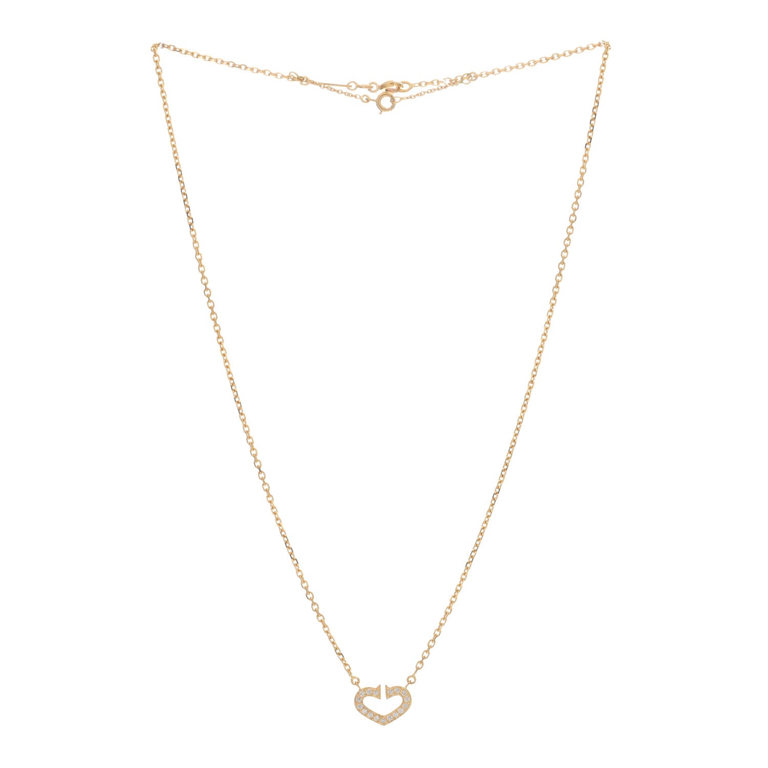 Cartier 18K Yellow Gold Diamond Hearts And Symbols Pendant Necklace 2 of 3