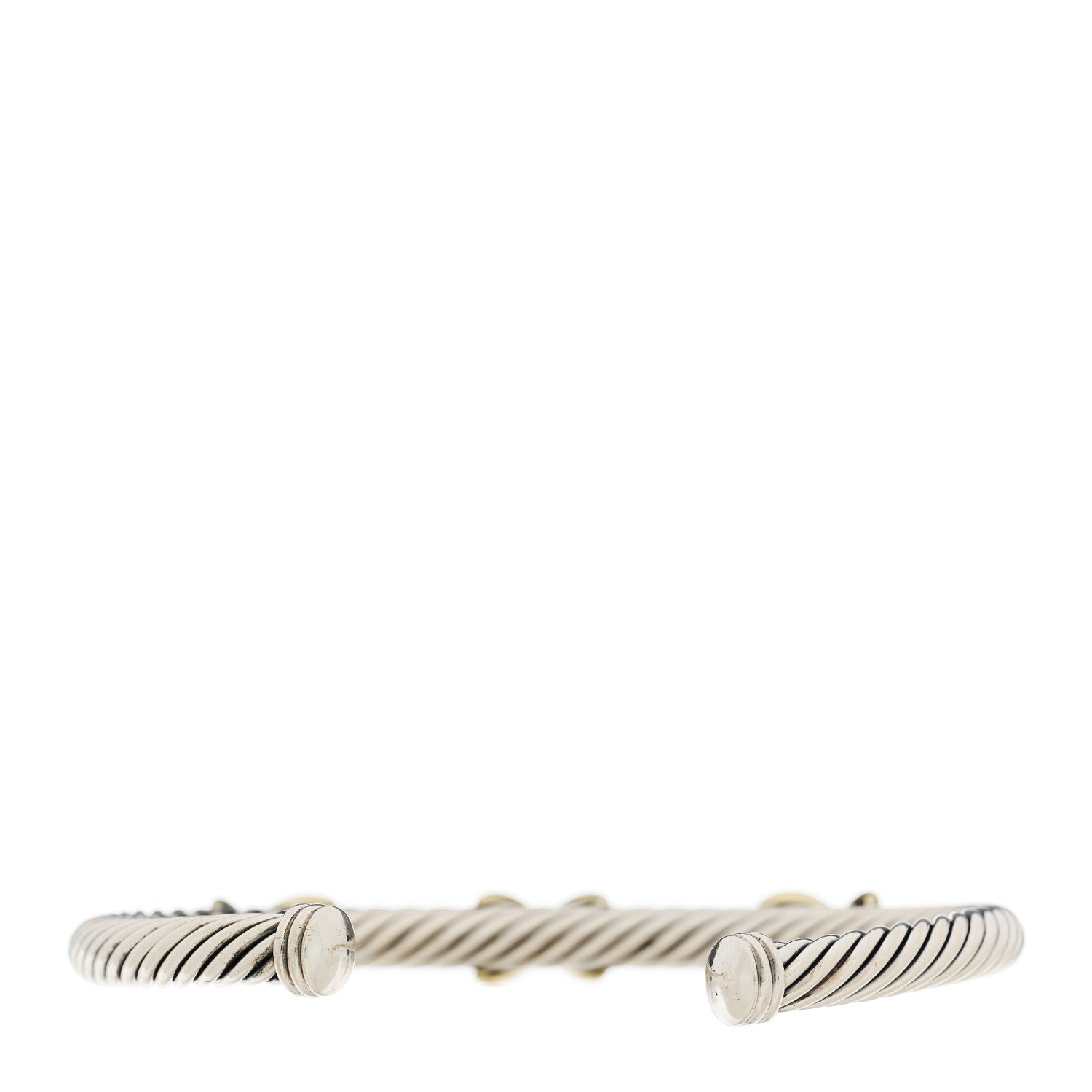 David Yurman Sterling Silver 14K Yellow Gold 5mm Triple X Cable Bracelet 2 of 4