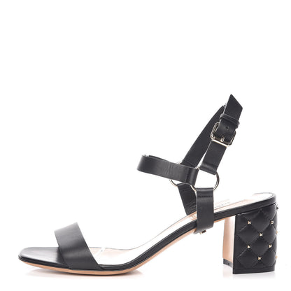 Valentino Garavani Calfskin Nappa Rockstud Spike 60mm Ankle Strap Sandals 40 Black 1 of 12