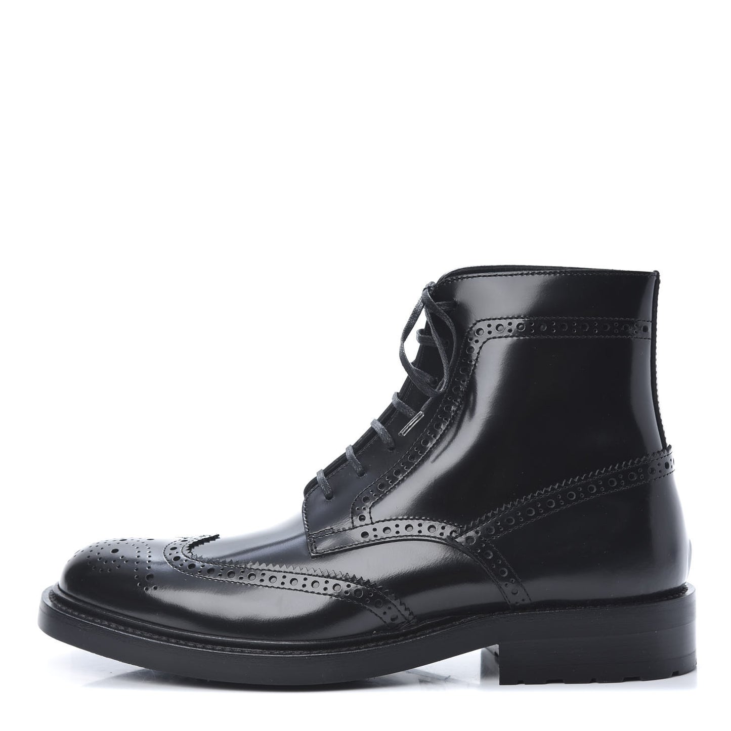 Smooth Calfskin Mens Army Lace Up Boots 41 Black