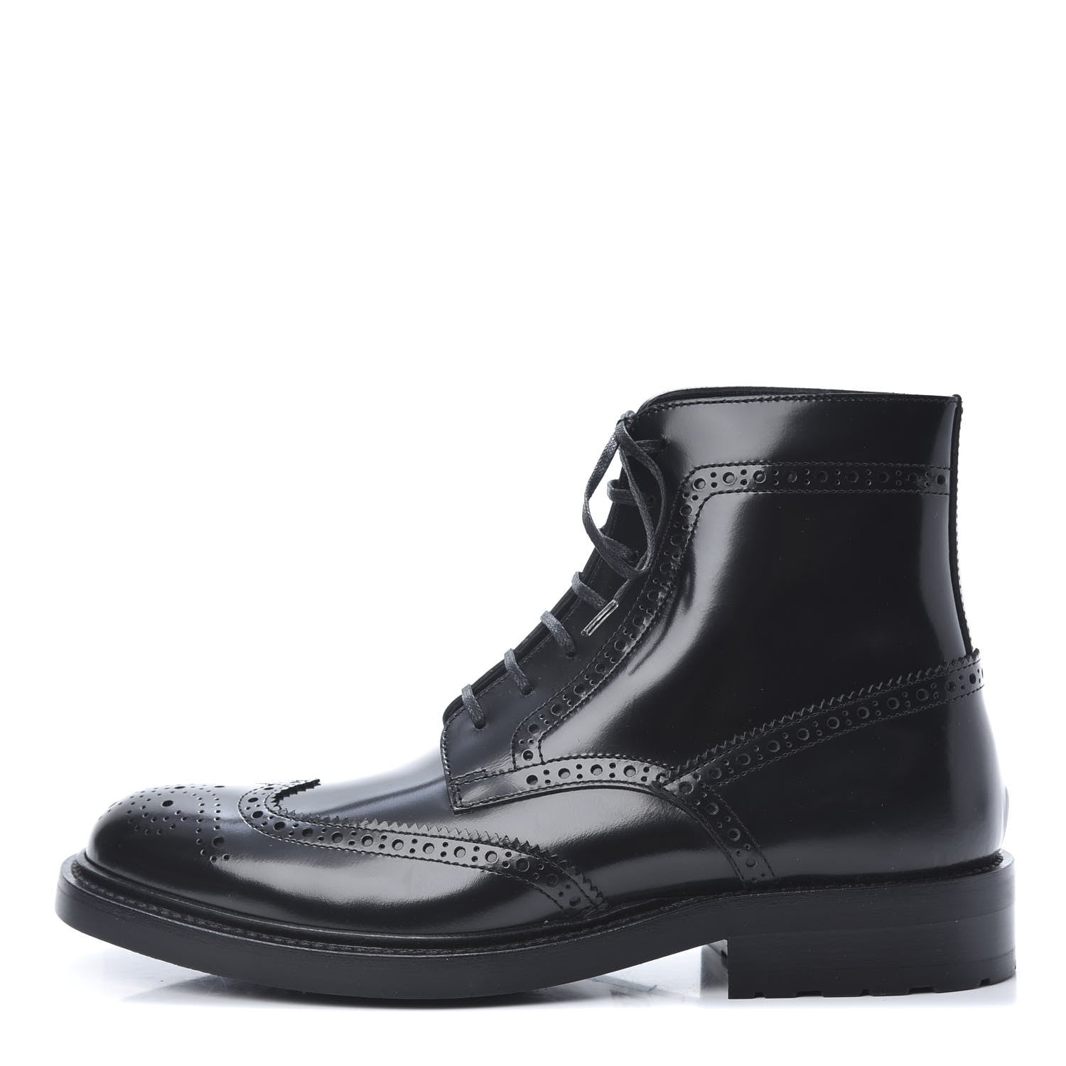 Saint Laurent Smooth Calfskin Mens Army Lace Up Boots 41 Black 1 of 7