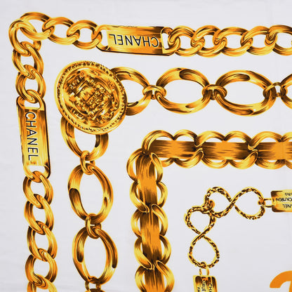 Chanel Silk CC Chain Scarf White 4 of 5