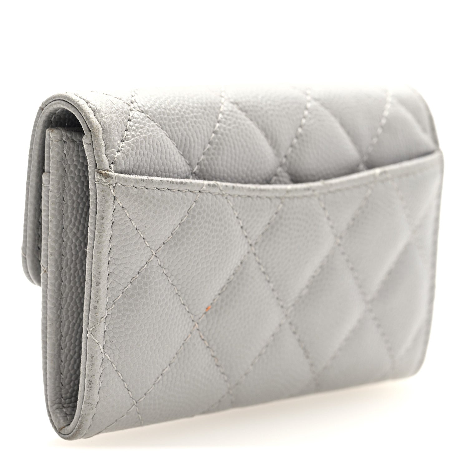 Chanel Caviar Quilted Flap Card Holder Wallet Grey 3 of 8