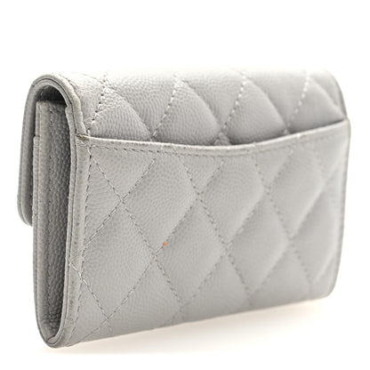 Chanel Caviar Quilted Flap Card Holder Wallet Grey 3 of 8
