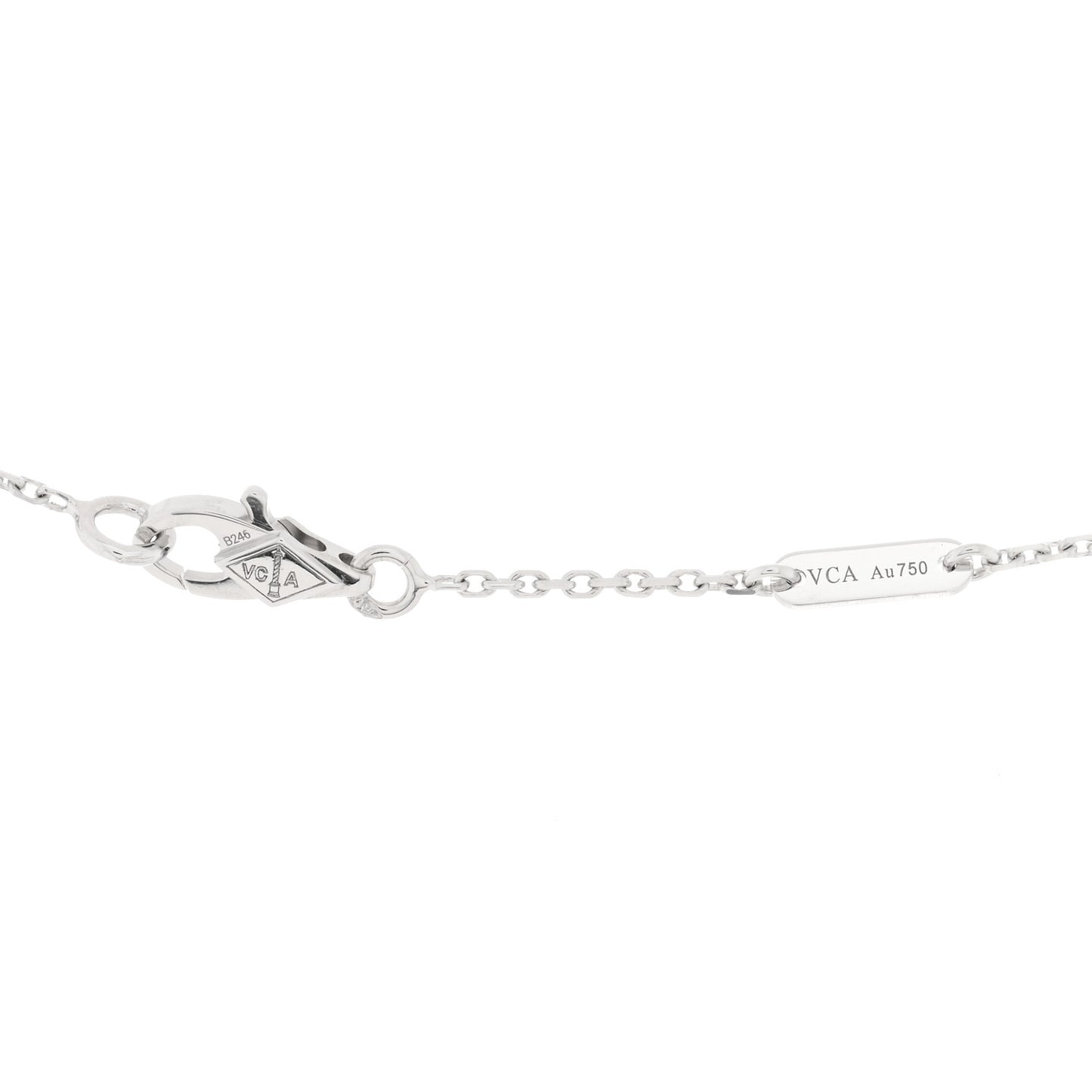 18K White Gold Diamond Sweet Alhambra Pendant Necklace