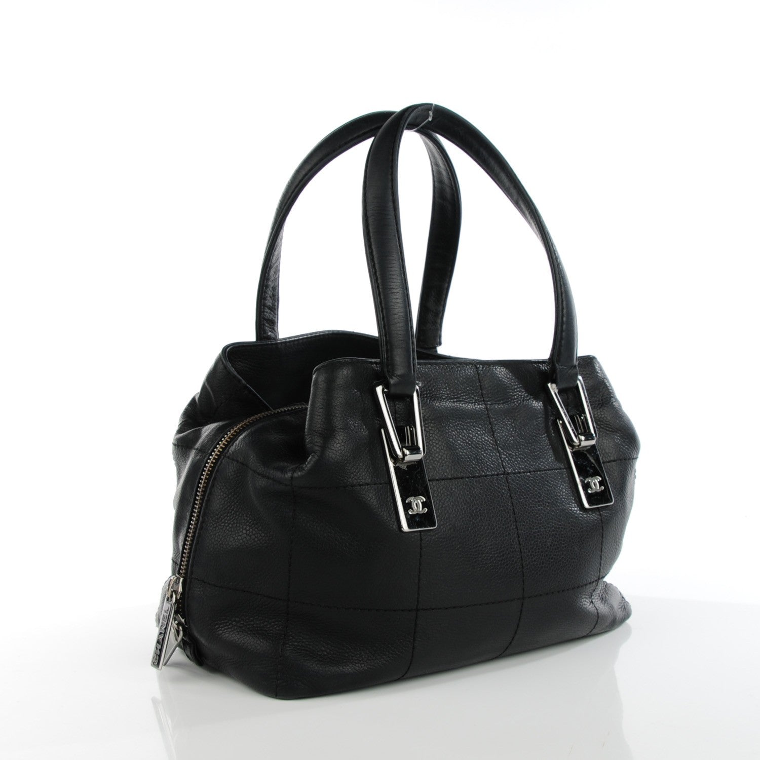 Chanel Caviar Square Stitched Medium Tote Black 3 of 6