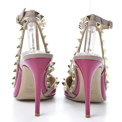 Valentino Garavani Patent Rockstud Ankle Strap 100mm Pumps 36 Ninphea Poudre 6 of 9
