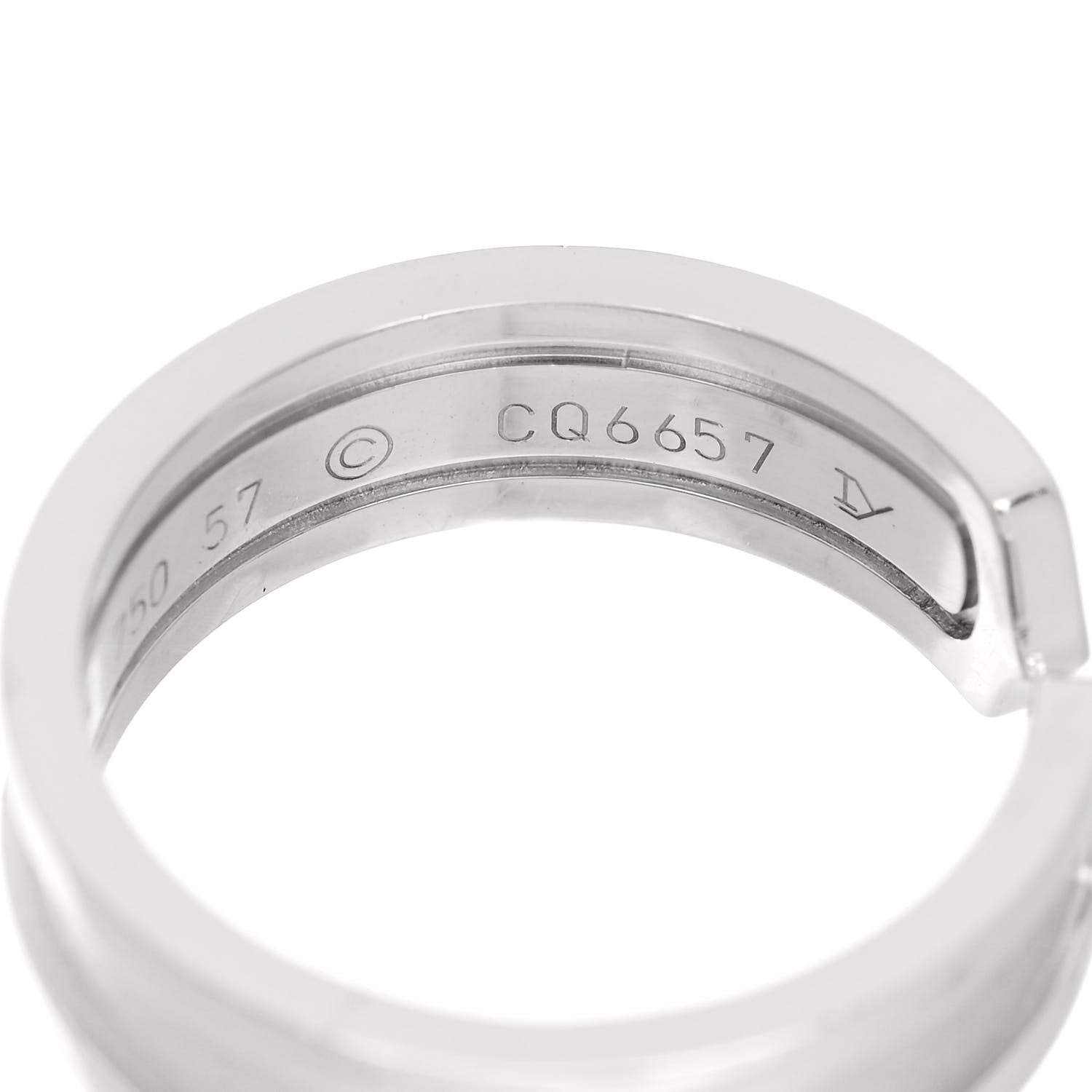 Cartier 18K White Gold 6.5mm C De Cartier Ring 57 8 5 of 5