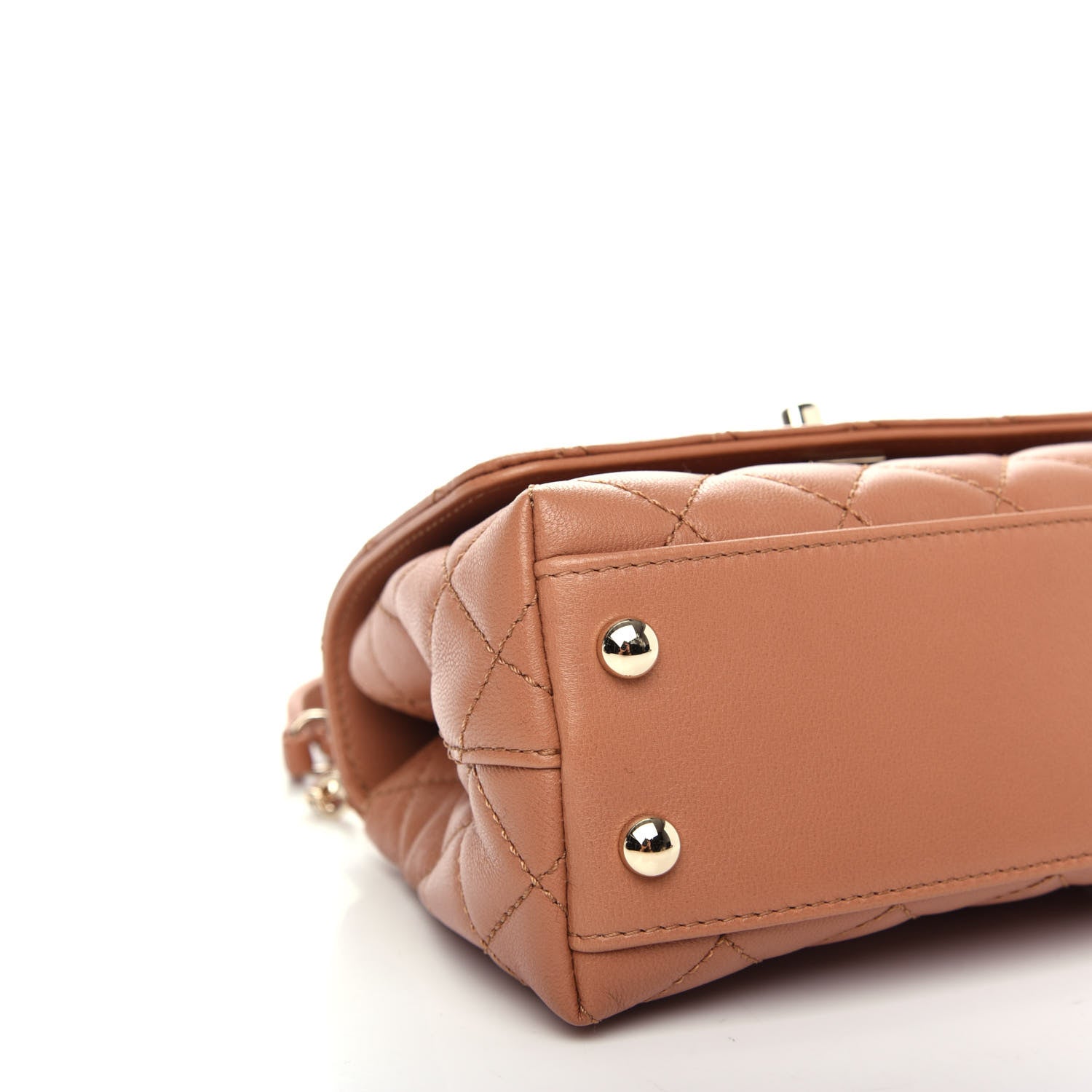 Chanel Goatskin Quilted Extra Mini Rainbow Coco Handle Flap Brown 8 of 10