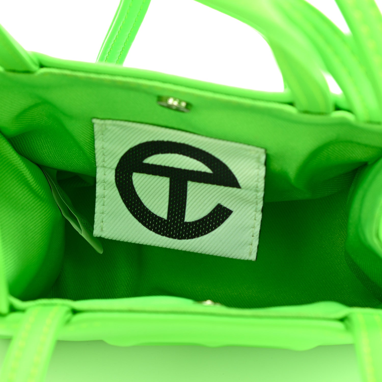Telfar Vegan Leather Small Shopping Bag Highlighter Green 5 of 9