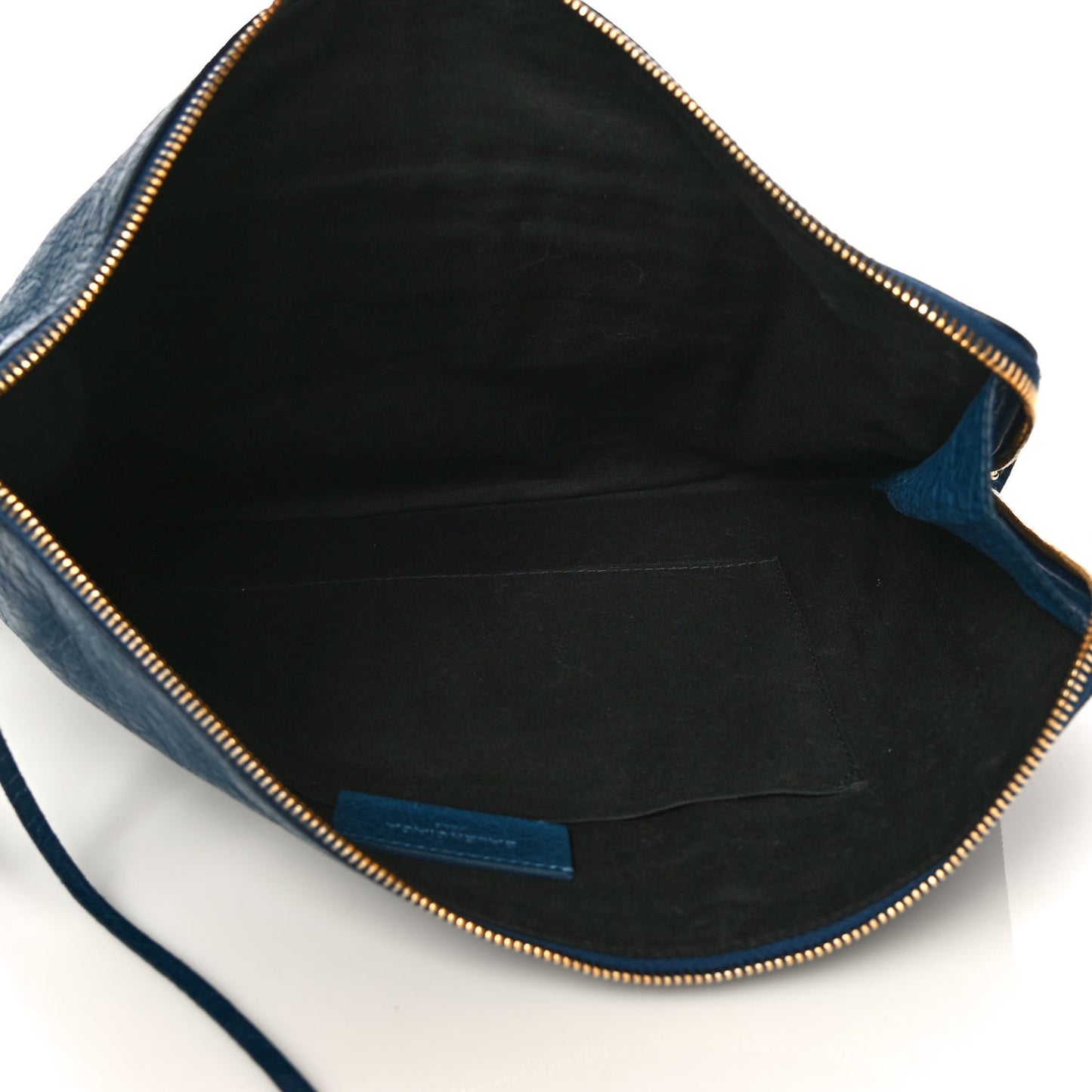 Agneau Classic Hardware Small Pouch Bleu Profond