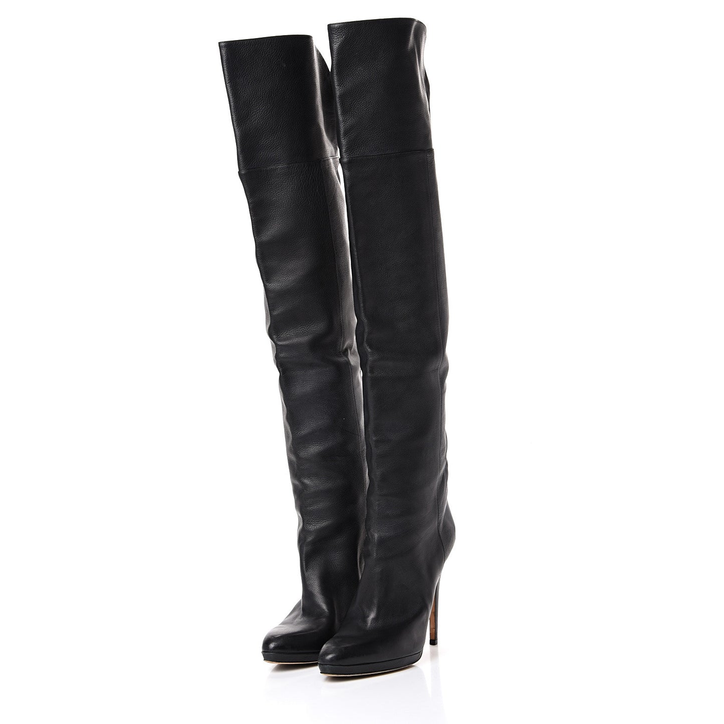 Calfskin Gypsy Over The Knee Boots 40 Black