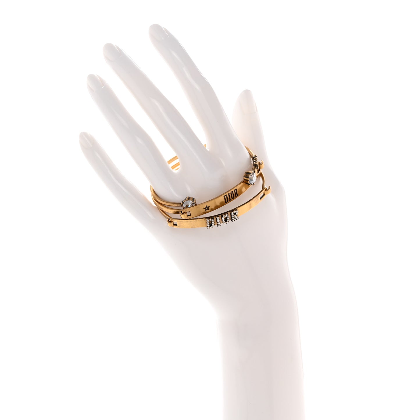 Metal Crystal Dio(r)evolution Bracelet Set Gold