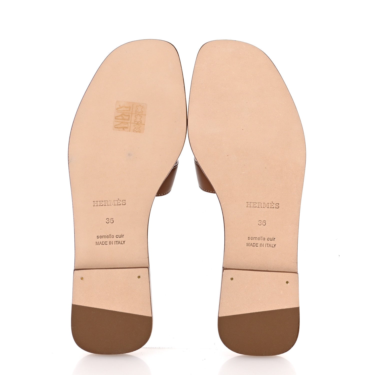 Hermes Box Calfskin Oran Sandals 36 Gold 36 Gold 6 of 9