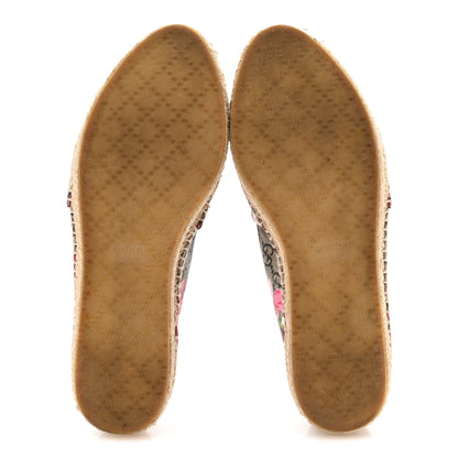 Gucci GG Supreme Monogram Blooms Espadrilles 37.5 Beige Multicolor Dry Rose 6 of 11