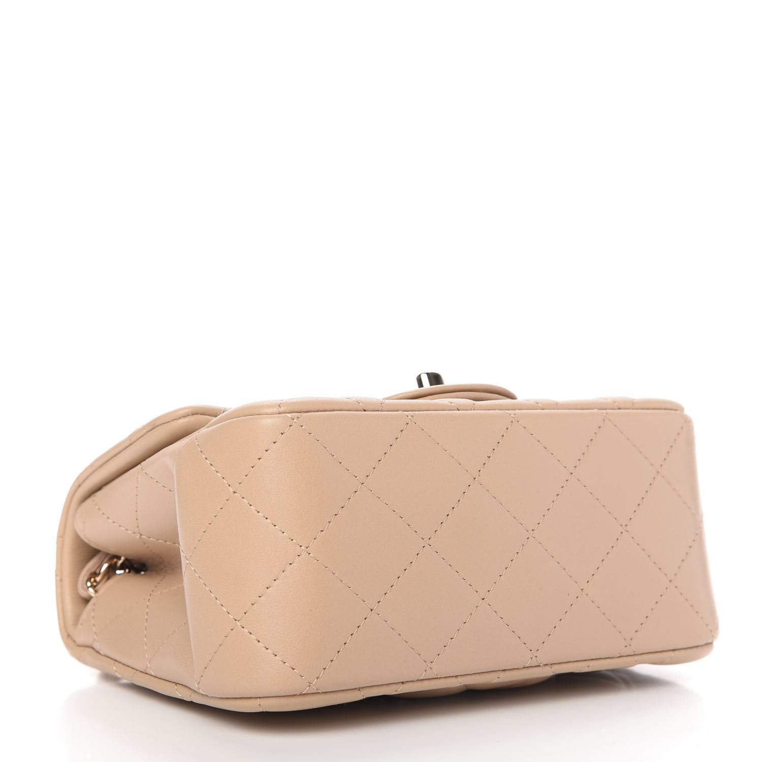 Chanel Lambskin Quilted Mini Square Flap Dark Beige 4 of 11