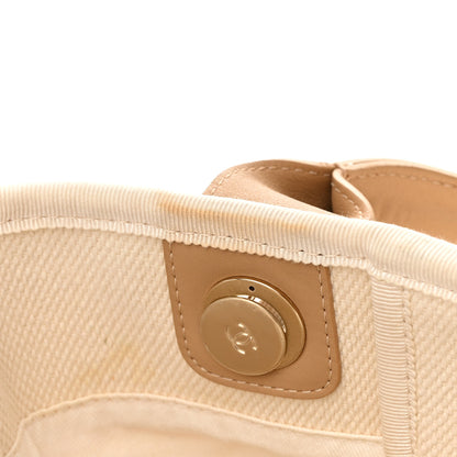 Chanel Canvas Pearl Medium Deauville Tote Ecru Beige 15 of 28