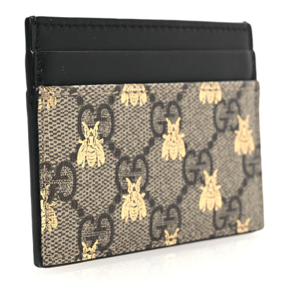 Gucci GG Supreme Monogram Bees Card Holder Black 3 of 8