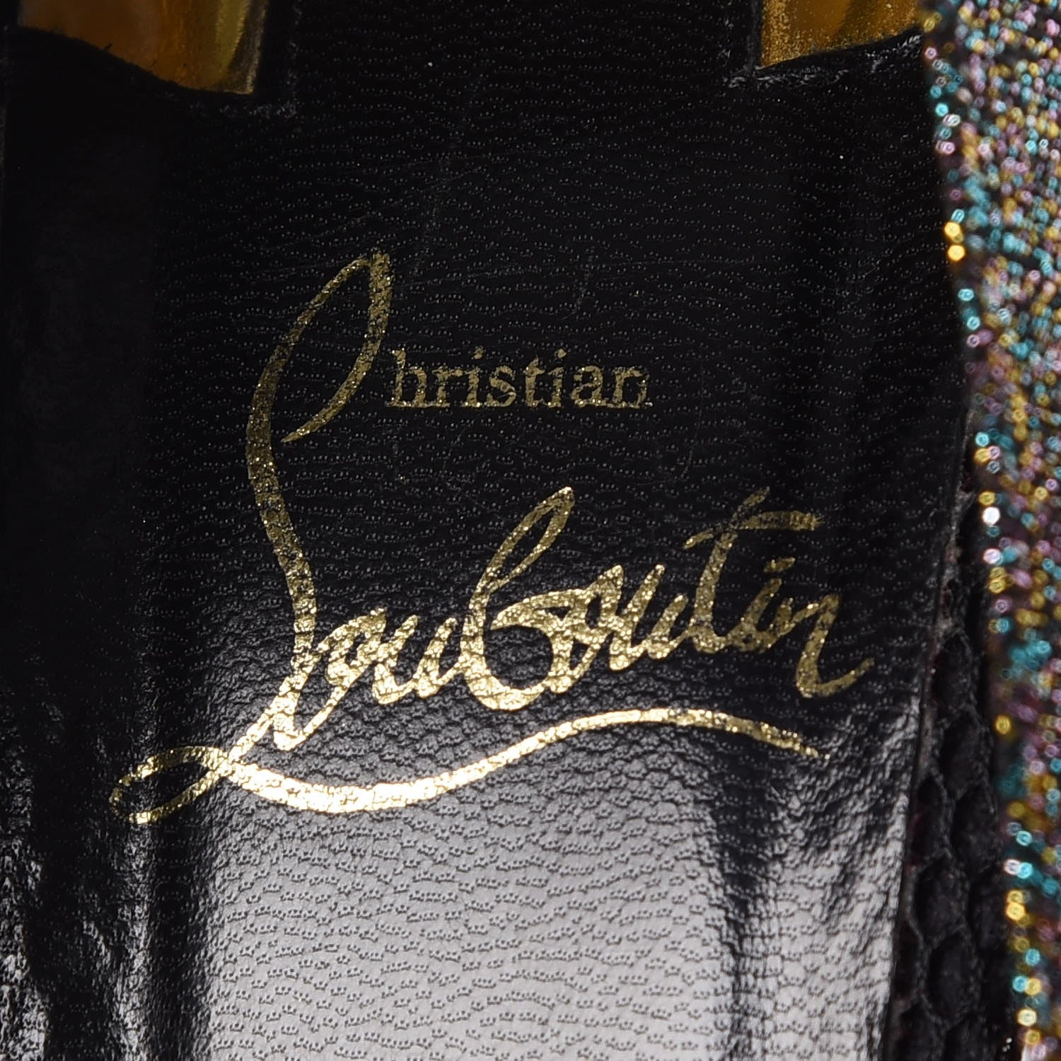 Christian Louboutin Specchio Suede Calfskin Elastagram 100 Sandals 38 Black Multi 9 of 9