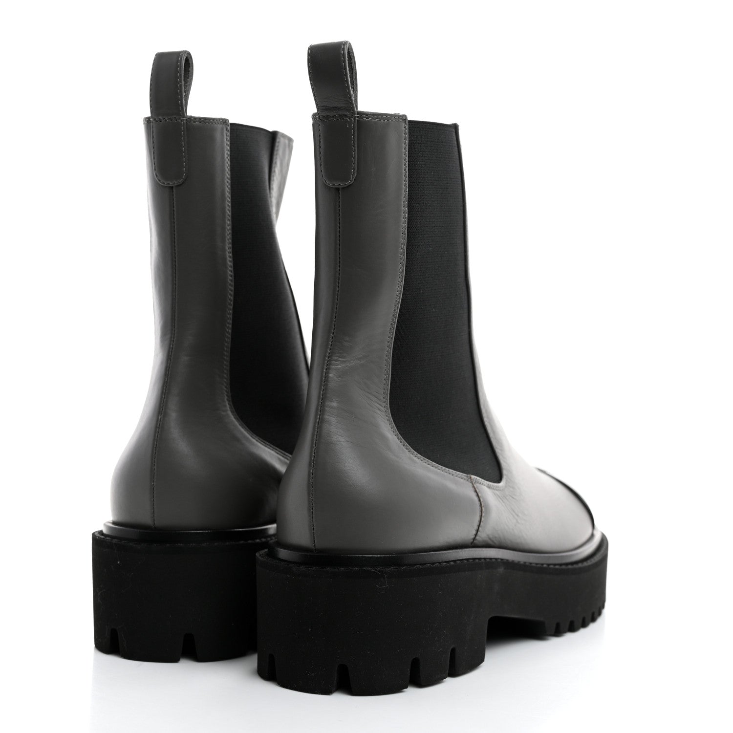 Chanel Crumpled Calfskin Patent Cap Toe Short Boots 39 Dark Grey Black 4 of 9