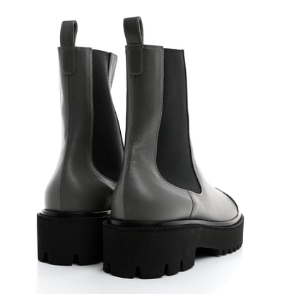 Chanel Crumpled Calfskin Patent Cap Toe Short Boots 39 Dark Grey Black 4 of 9