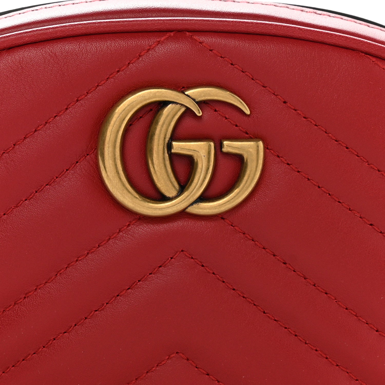 Gucci Calfskin Matelasse GG Marmont Belt Bag 85 34 Hibiscus Red 10 of 14
