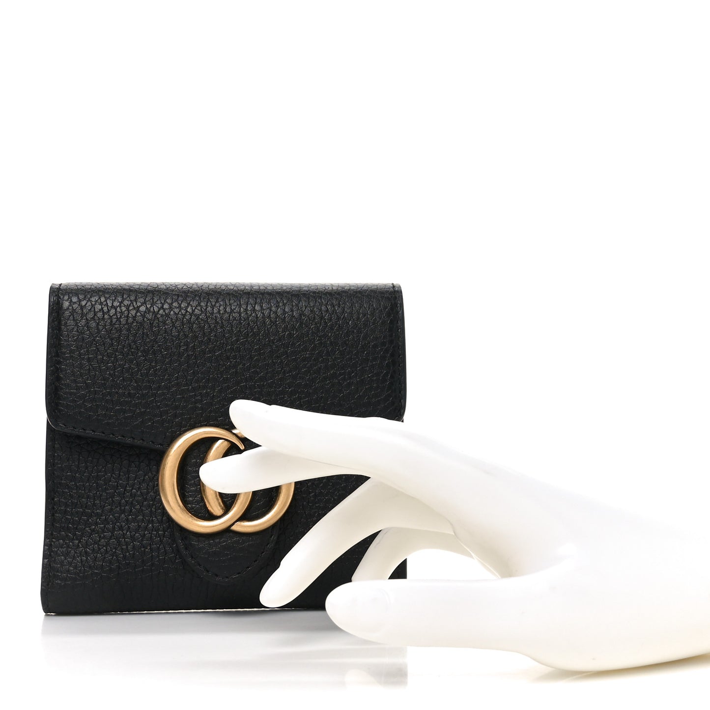Dollar Calfskin Medium GG Marmont Wallet Black