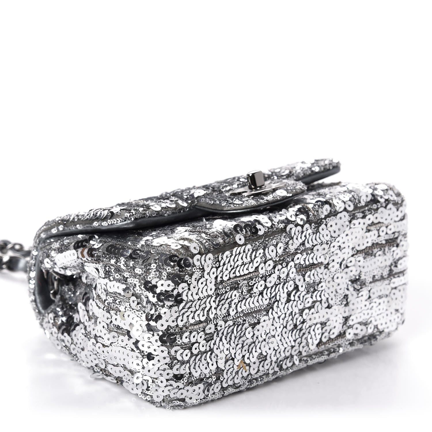 Chanel Sequin Mini Square Flap Silver 4 of 10