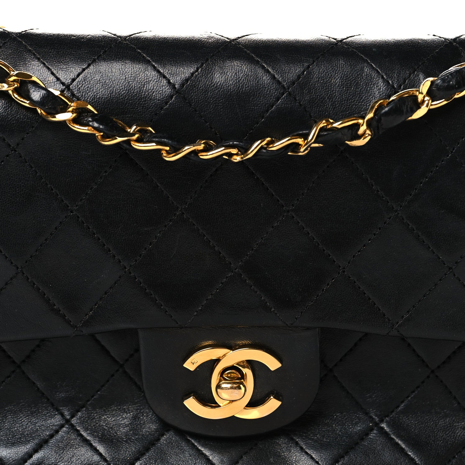 Chanel Lambskin Quilted Small Double Flap Black 8 of 14
