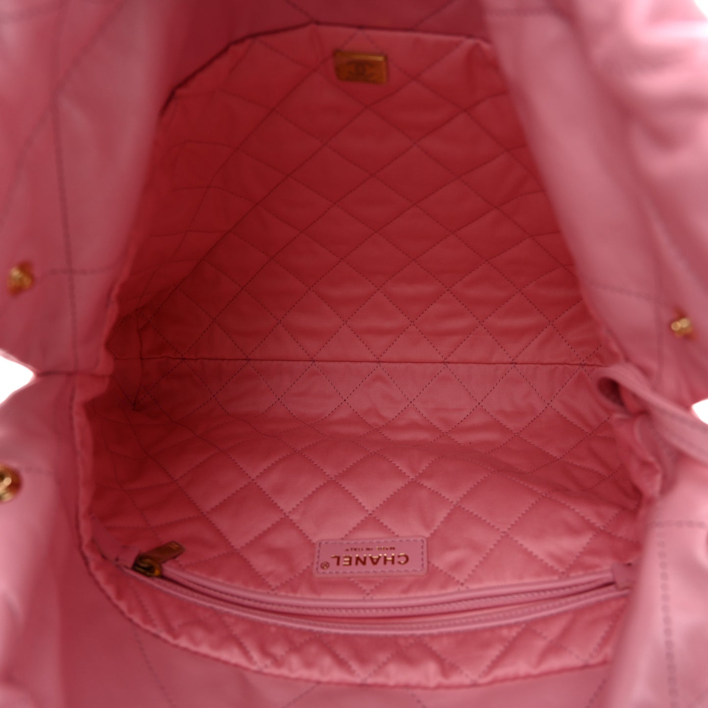 Shiny Calfskin Quilted Small Chanel 22 Dark Pink