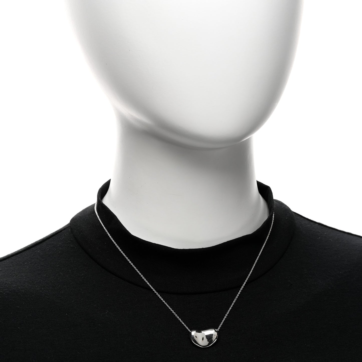 Sterling Silver 19mm Elsa Peretti Bean Pendant Necklace